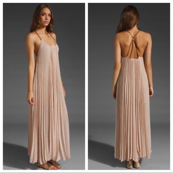 BCBG Dresses & Skirts - BCBG Edita Pleated Maxi Dress in Parfait